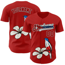Load image into Gallery viewer, Custom Red Black White-Cuban Flag 3D Cuba Authentic Baseball Jersey
