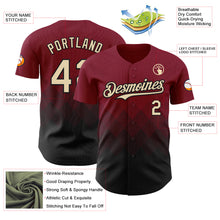 Load image into Gallery viewer, Custom Crimson Cream-Black 3D Gradient Square Shape Authentic Baseball Jersey
