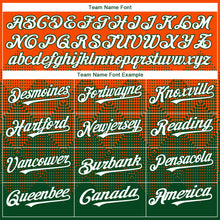 Load image into Gallery viewer, Custom Orange White-Green 3D Gradient Square Shape Authentic Baseball Jersey
