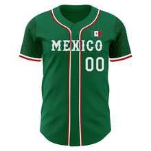 Load image into Gallery viewer, Custom Kelly Green White-Red 3D Mexico Mexican Flag Authentic Baseball Jersey
