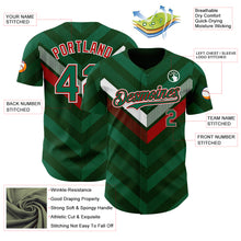 Load image into Gallery viewer, Custom Green Kelly Green Red-White 3D Mexico Authentic Baseball Jersey
