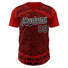 Load image into Gallery viewer, Custom Red Black-White 3D Mexico Authentic Baseball Jersey
