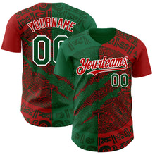 Load image into Gallery viewer, Custom Red Green Kelly Green-White 3D Mexico Scratch Authentic Baseball Jersey
