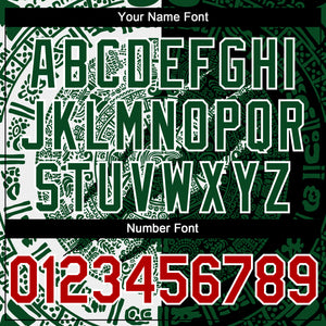 Custom Black Red Green-White 3D Mexico Scratch Authentic Baseball Jersey