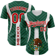 Load image into Gallery viewer, Custom Green Red Kelly Green-White 3D Mexico Authentic Baseball Jersey
