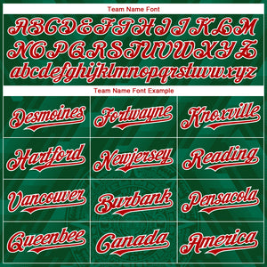 Custom Kelly Green Red-White 3D Mexico Authentic Baseball Jersey