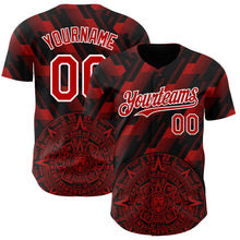 Load image into Gallery viewer, Custom Black Red-White 3D Mexico Authentic Baseball Jersey
