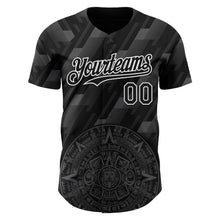 Load image into Gallery viewer, Custom Black Steel Gray-White 3D Mexico Authentic Baseball Jersey
