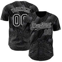 Load image into Gallery viewer, Custom Black Steel Gray-White 3D Mexico Authentic Baseball Jersey

