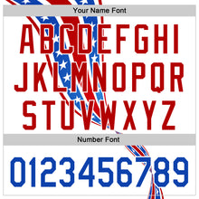 Load image into Gallery viewer, Custom White Thunder Blue-Red 3D Patriotic American Flag Authentic Baseball Jersey
