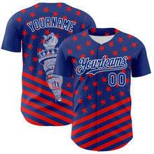 Load image into Gallery viewer, Custom Royal Red-White 3D Patriotic American Flag Authentic Baseball Jersey
