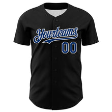 Load image into Gallery viewer, Custom Black US Navy Blue-White 3D Patriotic American Flag And Muscle Car Authentic Baseball Jersey
