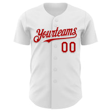 Load image into Gallery viewer, Custom White Red 3D Native American Skull Authentic Baseball Jersey
