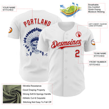 Load image into Gallery viewer, Custom White Red 3D Native American Skull Authentic Baseball Jersey
