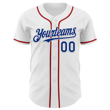 Load image into Gallery viewer, Custom White Royal-Red 3D Patriotic American Flag And Eagle Authentic Baseball Jersey
