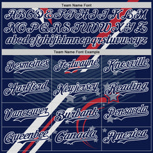 Load image into Gallery viewer, Custom Navy Red-White 3D Patriotic American Flag Authentic Baseball Jersey
