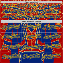 Load image into Gallery viewer, Custom Royal Yellow 3D Pattern Design Superhero Spiderman Authentic Baseball Jersey

