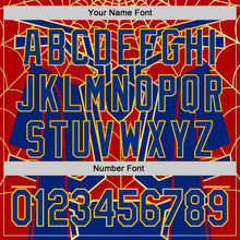 Load image into Gallery viewer, Custom Royal Yellow 3D Pattern Design Superhero Spiderman Authentic Baseball Jersey
