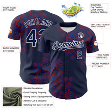 Load image into Gallery viewer, Custom Navy White 3D Pattern Design Patriotic American Spirit Firework Authentic Baseball Jersey
