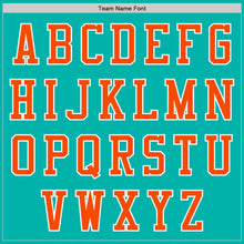 Load image into Gallery viewer, Custom Aqua Orange-White Authentic Baseball Jersey
