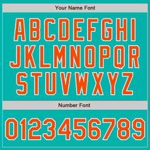 Load image into Gallery viewer, Custom Aqua Orange-White Authentic Baseball Jersey
