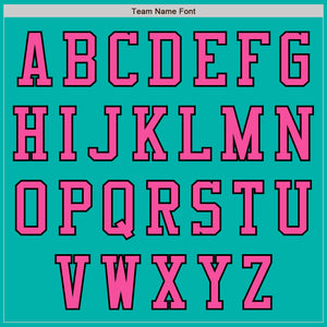 Custom Aqua Pink-Black Authentic Baseball Jersey