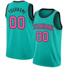 Load image into Gallery viewer, Custom Aqua Pink-Black Authentic Basketball Jersey
