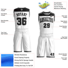 Load image into Gallery viewer, Custom White Black Color Block Round Neck Sublimation Basketball Suit Jersey
