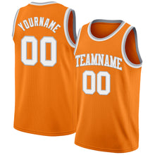 Load image into Gallery viewer, Custom Bay Orange White-Gray Authentic Basketball Jersey
