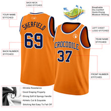 Load image into Gallery viewer, Custom Bay Orange Navy-White Authentic Basketball Jersey

