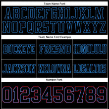 Load image into Gallery viewer, Custom Black Powder Blue-Red Mesh Authentic Football Jersey
