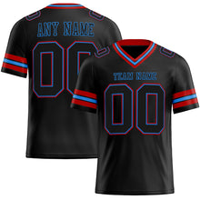 Load image into Gallery viewer, Custom Black Powder Blue-Red Mesh Authentic Football Jersey
