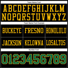 Load image into Gallery viewer, Custom Black Kelly Green-Gold Mesh Authentic Football Jersey
