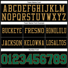 Load image into Gallery viewer, Custom Black Kelly Green-Old Gold Mesh Authentic Football Jersey
