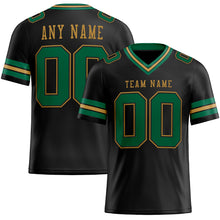 Load image into Gallery viewer, Custom Black Kelly Green-Old Gold Mesh Authentic Football Jersey
