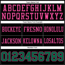 Load image into Gallery viewer, Custom Black Kelly Green-Pink Mesh Authentic Football Jersey
