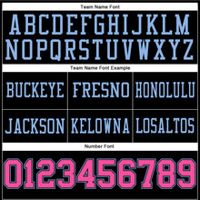 Load image into Gallery viewer, Custom Black Pink-Light Blue Authentic Football Jersey
