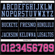 Load image into Gallery viewer, Custom Black Pink-Light Blue Mesh Authentic Football Jersey
