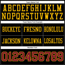 Load image into Gallery viewer, Custom Black Crimson-Gold Authentic Football Jersey
