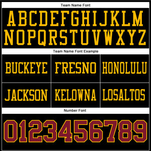 Custom Black Crimson-Gold Authentic Football Jersey