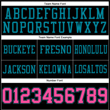 Load image into Gallery viewer, Custom Black Pink-Teal Authentic Football Jersey
