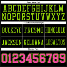 Load image into Gallery viewer, Custom Black Pink-Neon Green Authentic Football Jersey
