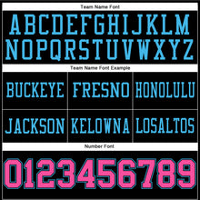 Load image into Gallery viewer, Custom Black Pink-Sky Blue Authentic Football Jersey

