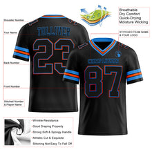 Load image into Gallery viewer, Custom Black Electric Blue-Orange Mesh Authentic Football Jersey
