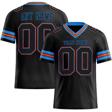 Load image into Gallery viewer, Custom Black Powder Blue-Orange Authentic Football Jersey
