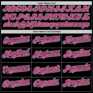 Custom Black Pink Pinstripe White Authentic Sleeveless Baseball Jersey