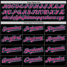 Load image into Gallery viewer, Custom Black Pink Pinstripe Aqua Authentic Sleeveless Baseball Jersey
