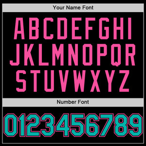 Custom Black Pink Pinstripe Aqua Authentic Sleeveless Baseball Jersey