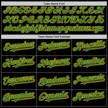 Load image into Gallery viewer, Custom Black Kelly Green Pinstripe Gold Authentic Sleeveless Baseball Jersey
