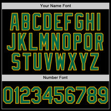 Load image into Gallery viewer, Custom Black Kelly Green Pinstripe Gold Authentic Sleeveless Baseball Jersey
